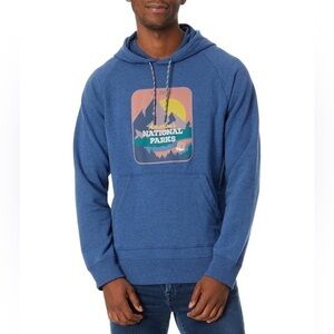 NWT L.L. Bean Comfort Camp Hoodie Graphic Sweatshirt Men Size L Regular Fit Blue